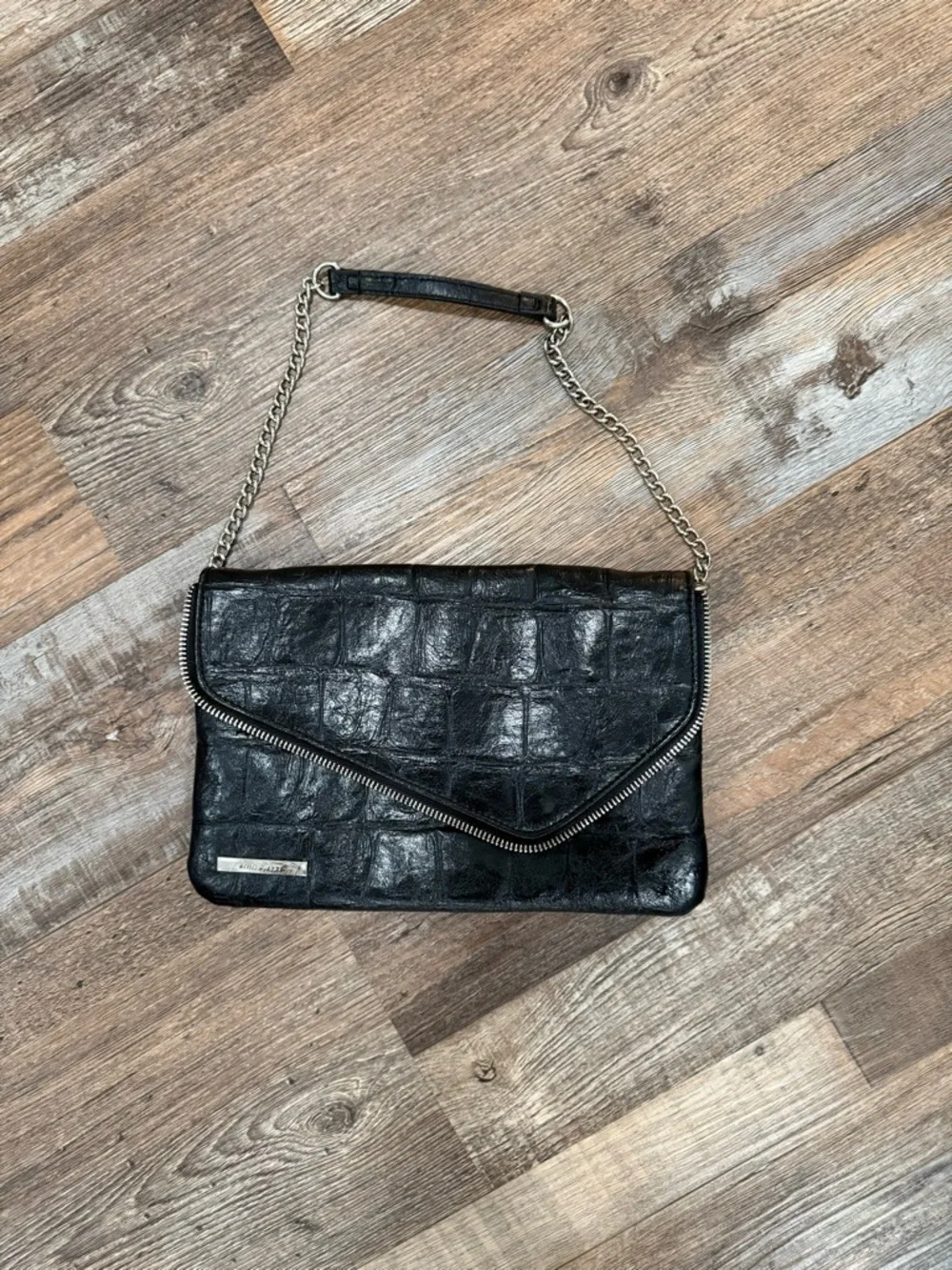 🖤 Nine West Black Crocodile-Embossed Chain Shoulder Bag 🖤
